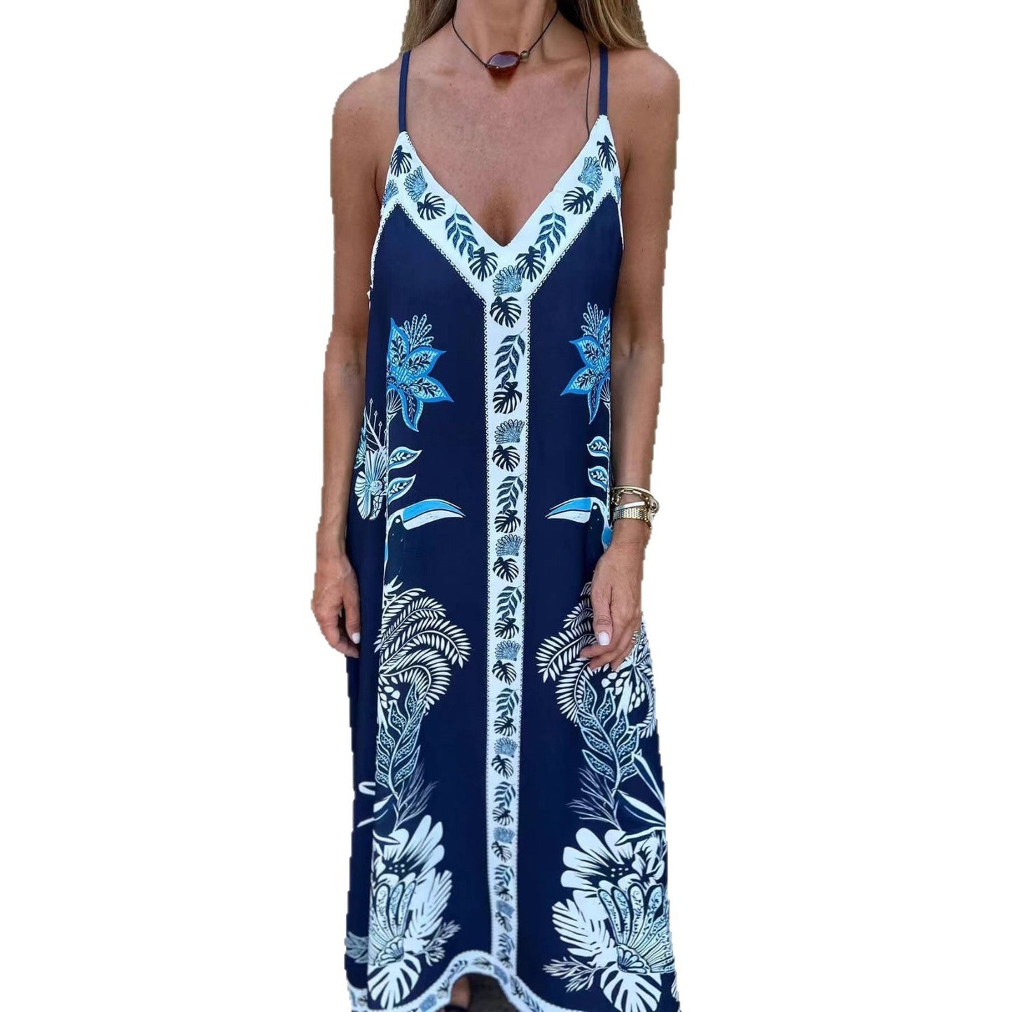 Retro Floral Greta  Printed Midi Dress