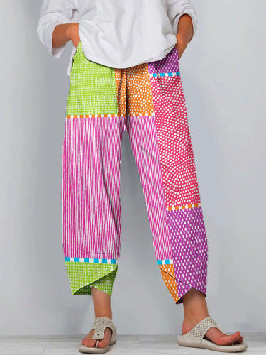 Vibrant Stripe Greta  Cropped Pants