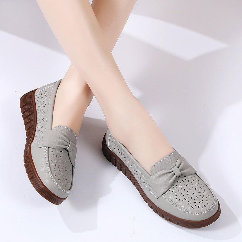 Elegant Comfort Greta  Flat Leather Loafers
