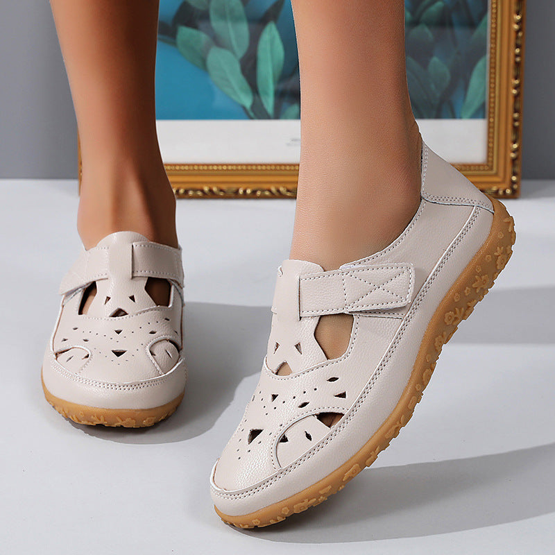 Hollowed Comfort Flat Sandals by Greta 