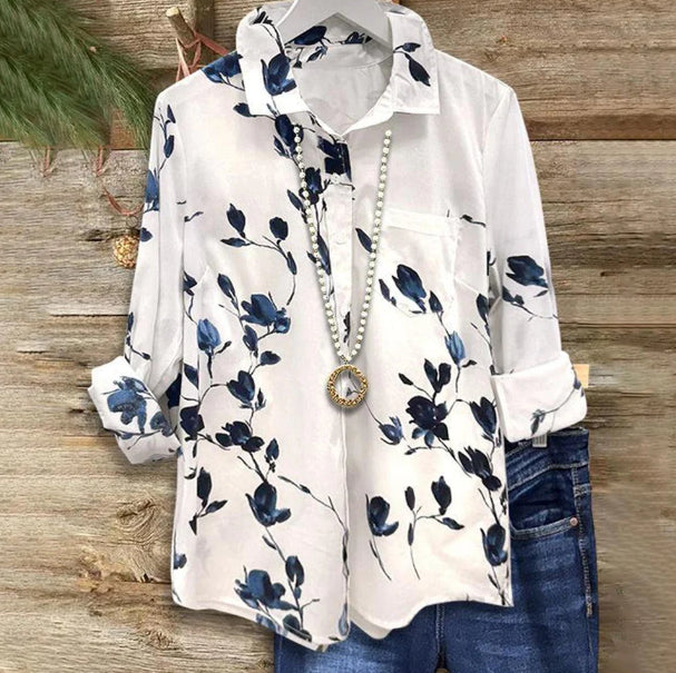 Floral Print Greta  Long Sleeve Blouse
