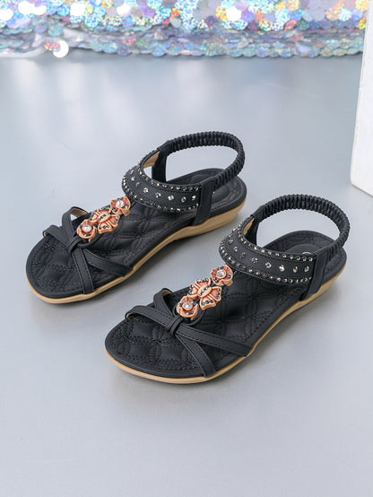 Chic Diamond Flat Sandals by Greta 