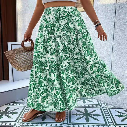 Floral Print Greta  Plus Size Maxi Skirt