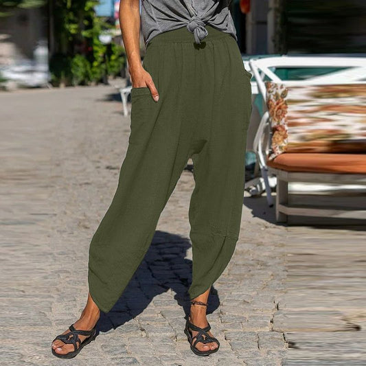 Relaxed Fit Greta  Cotton Casual Pants