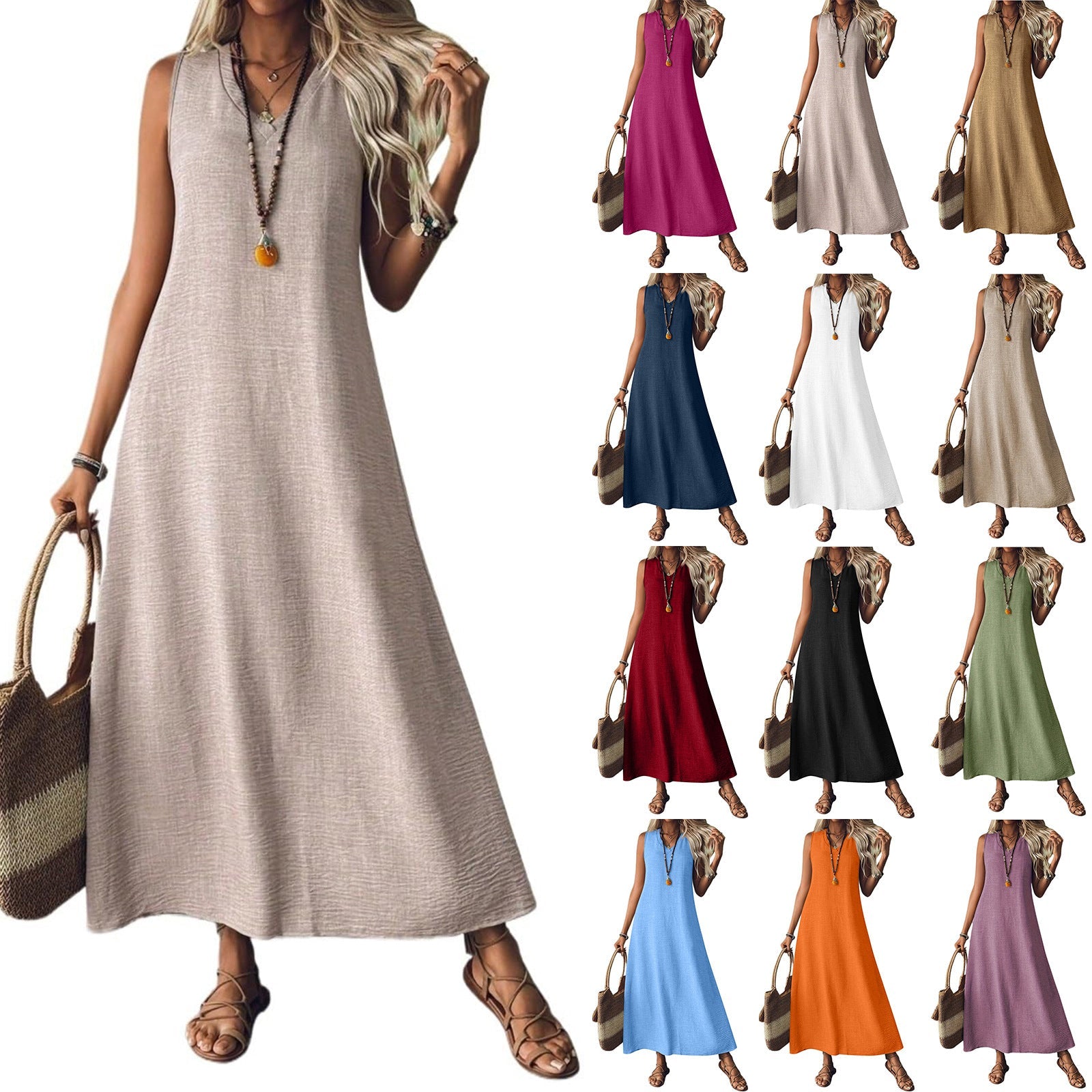 Chic Hemp Sleeveless Dress Greta 