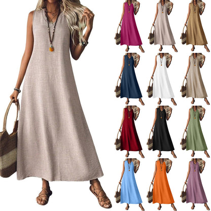 Chic Hemp Sleeveless Dress Greta 