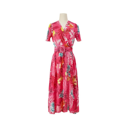 Vibrant Floral Greta  Summer Midi Dress