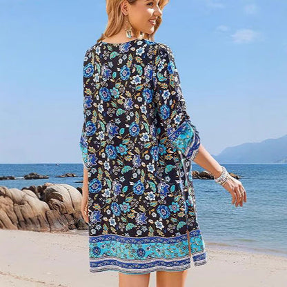 Boho Floral Greta  Tassel Mini Dress