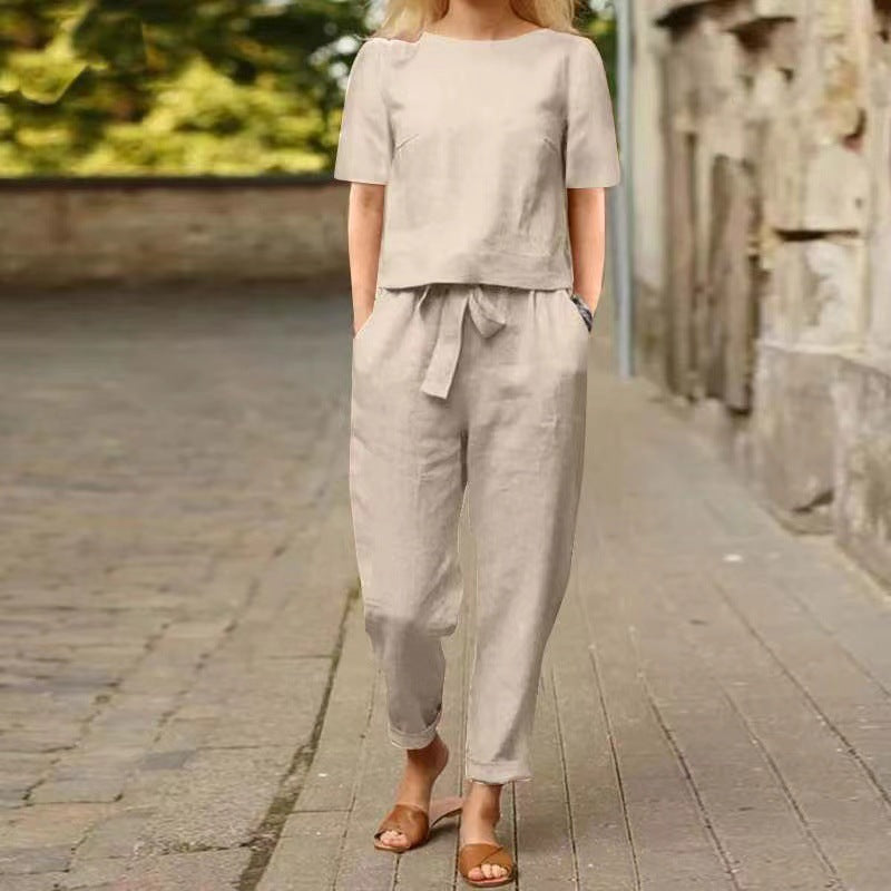Vintage Linen Set by Greta  - Summer Capri Outfit