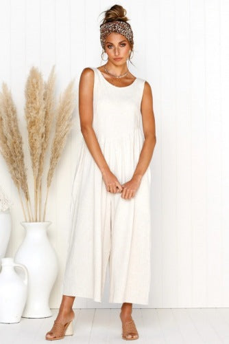 Chic Solid Color Vest Jumpsuit by Greta 