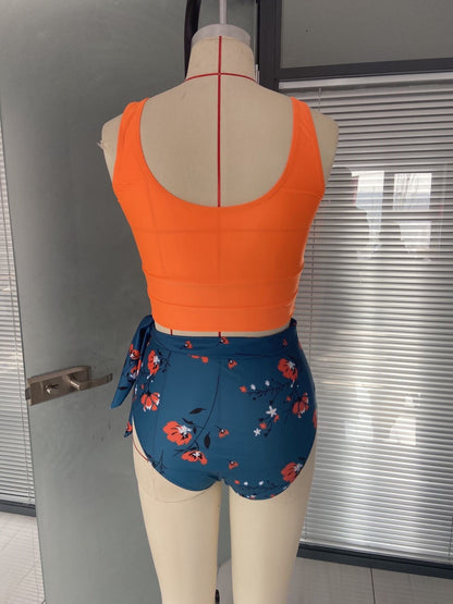 Floral Print Greta  Split Bikini Swimsuit