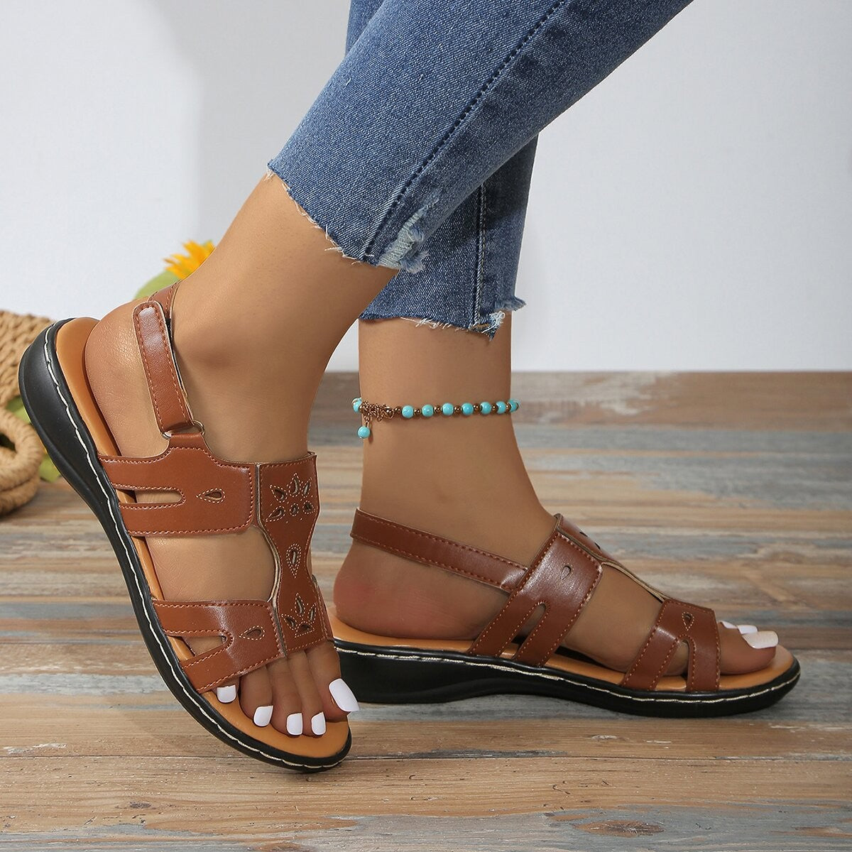 Chic Platform Velcro Sandals by Greta 