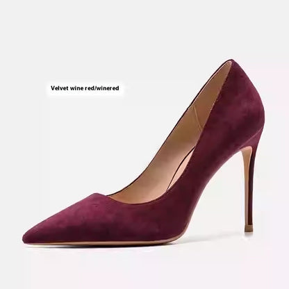 Elegant Greta  Leather Stiletto Heels