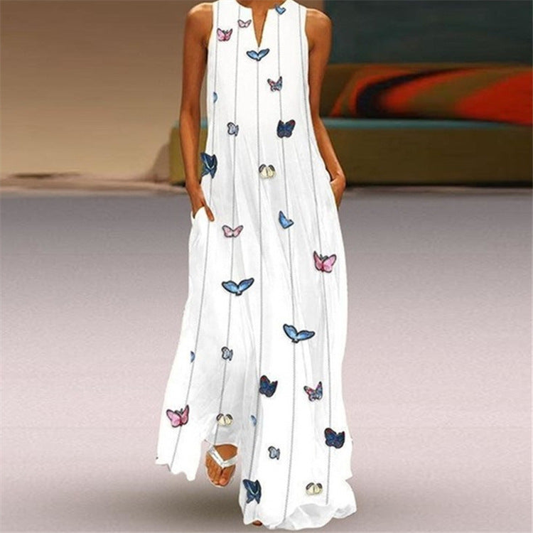 Vibrant V-Neck Swing Dress by Greta 