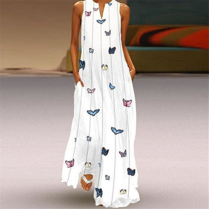 Vibrant V-Neck Swing Dress by Greta 
