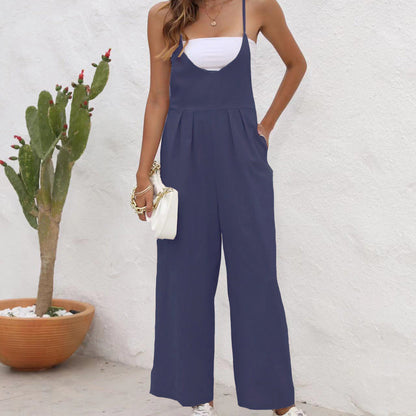 Chic Linen Blend Greta  Casual Jumpsuit