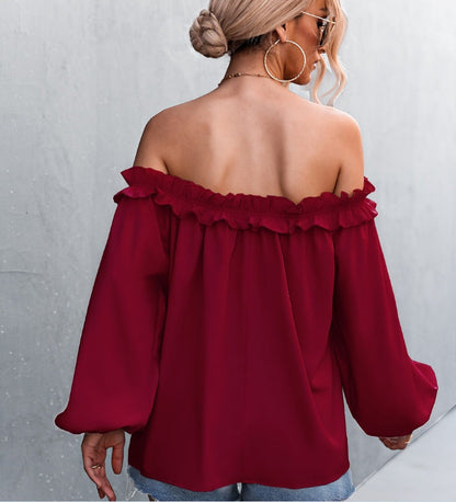 Chic Off-Shoulder Lantern Sleeve Top Greta 