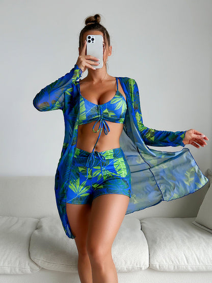 Vibrant Print Greta  Three-Piece Bikini Set