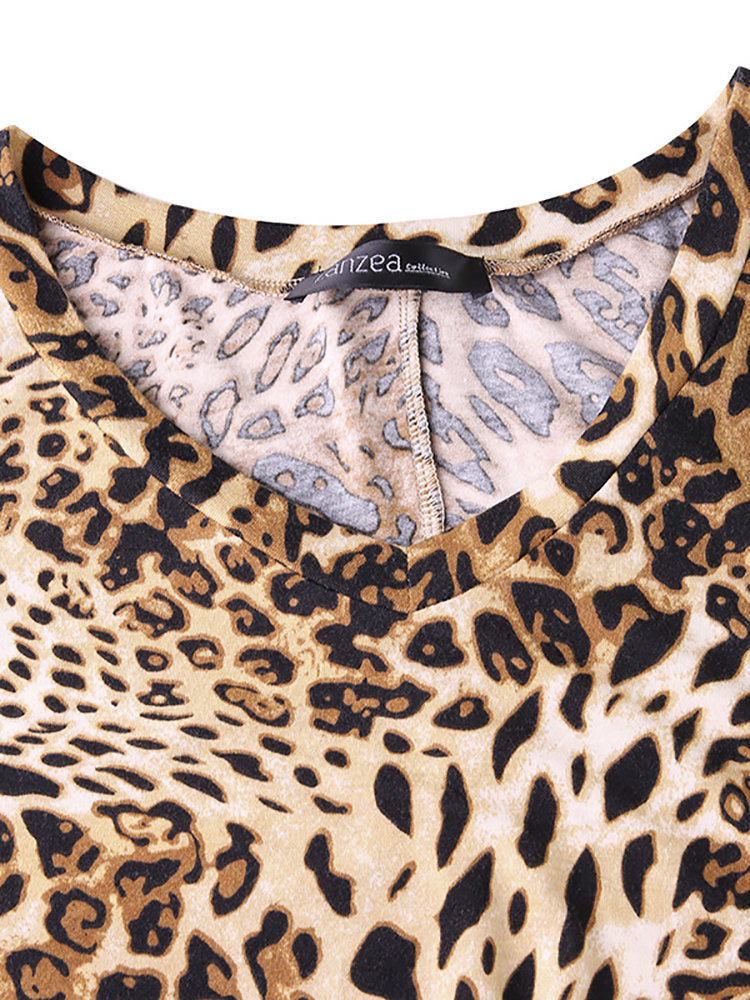 Leopard Print V-Neck Top by Greta 