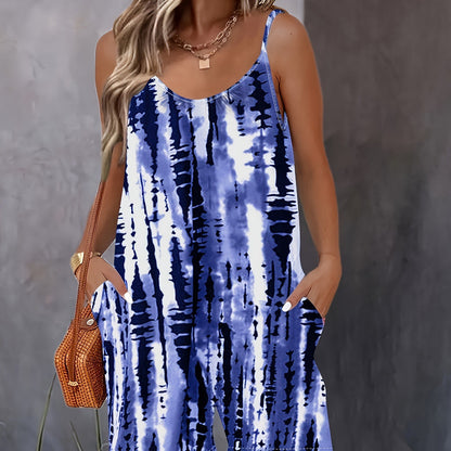 Chic Tie-Dye Wide-Leg Jumpsuit by Greta 