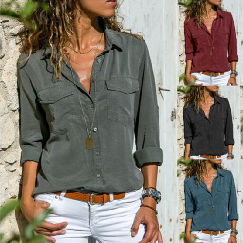 Chic Cotton Lapel Shirt Greta  Women’s Top