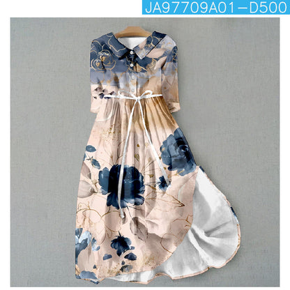 Elegant Floral Greta  Summer Dress