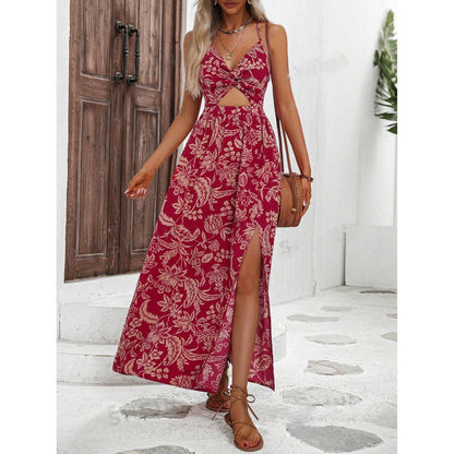 Chic Halterneck Greta  Pleated Midi Dress