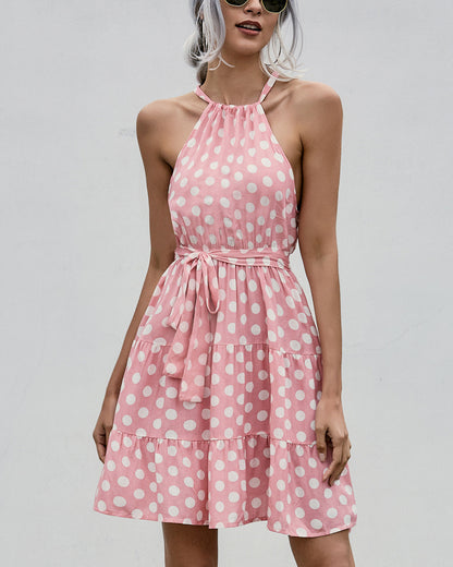 Chic Polka Dot Halter Dress by Greta 
