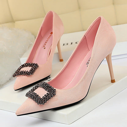 Elegant Rhinestone Stiletto Heels by Greta 