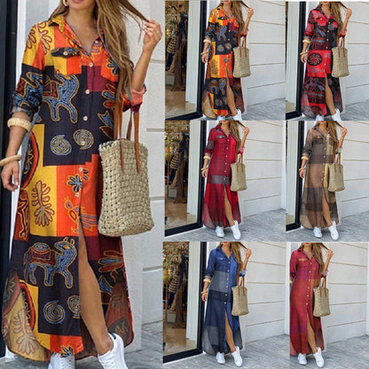 Vibrant Print Greta  Shirt Dress