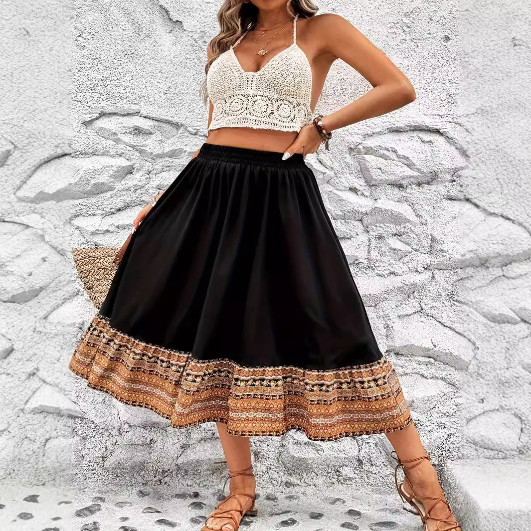 Boho A-Line Maxi Skirt by Greta 