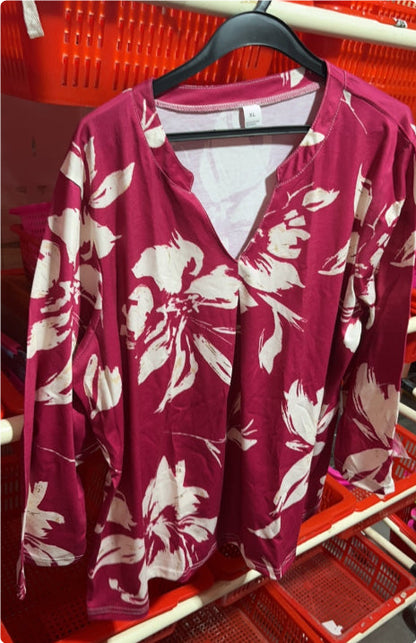 Floral V-Neck Top by Greta 