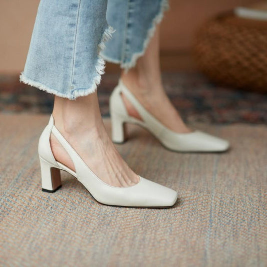 Elegant Block Heel Pumps by Greta 