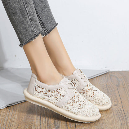 Breathable Crochet Greta  Casual Flat Shoes