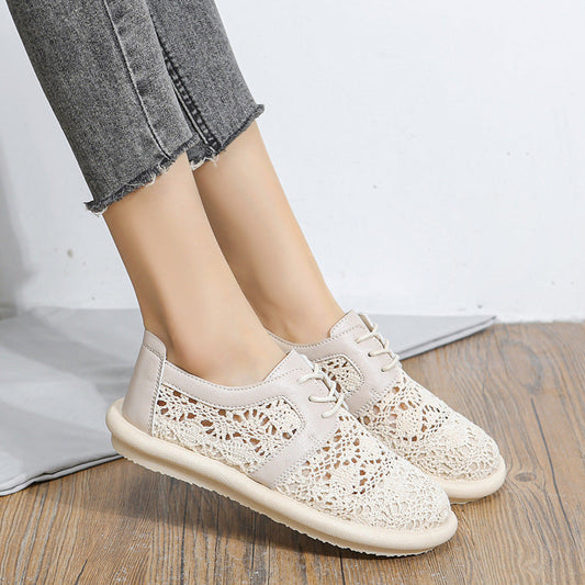 Breathable Crochet Greta  Casual Flat Shoes