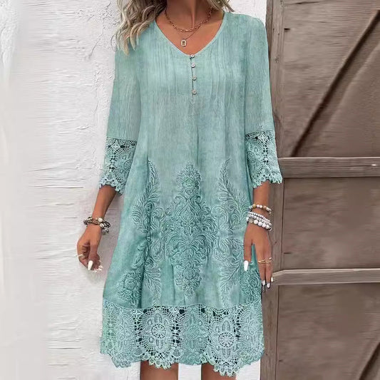 Elegant Lace A-Line Dress by Greta 