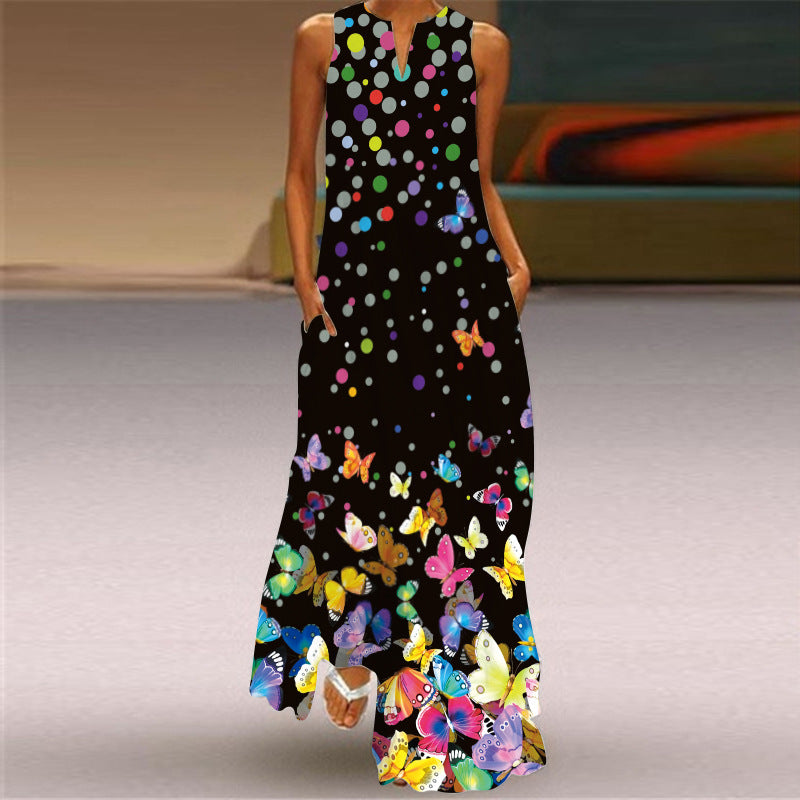 Vibrant Printed Maxi Dress Greta  Sleeveless