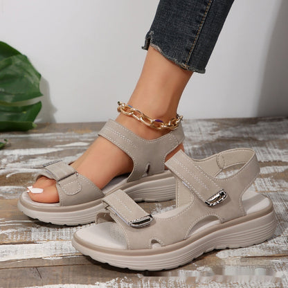 Comfort Platform Velcro Sandals by Greta 