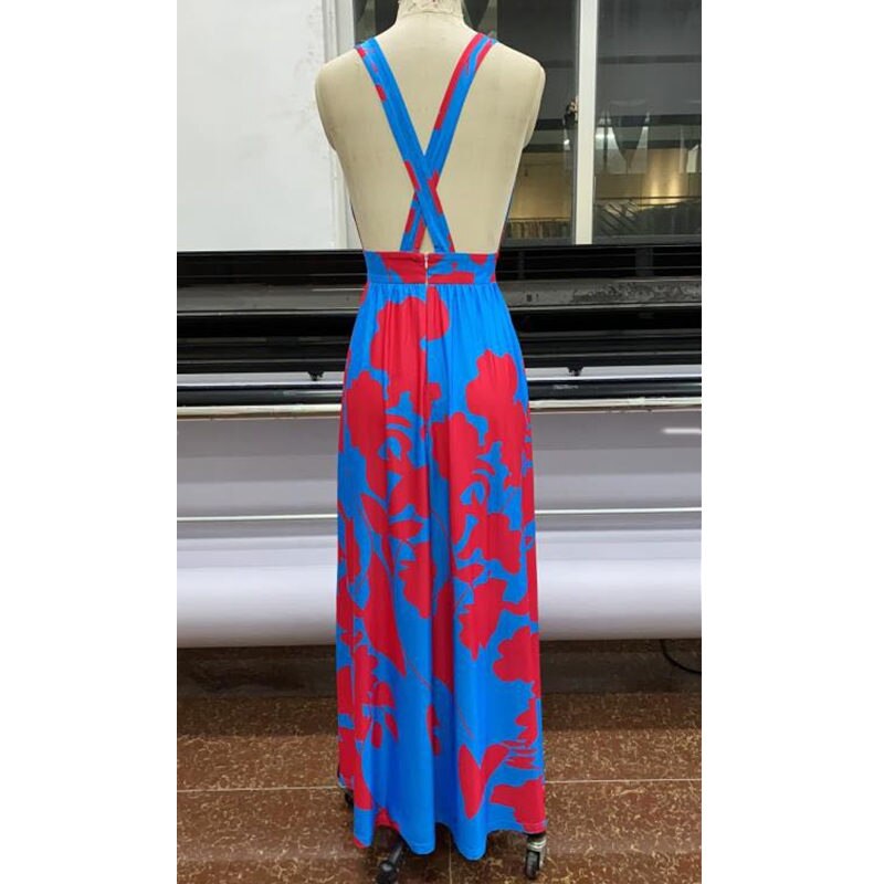 Bohemian Printed V-Neck Dress by Greta 