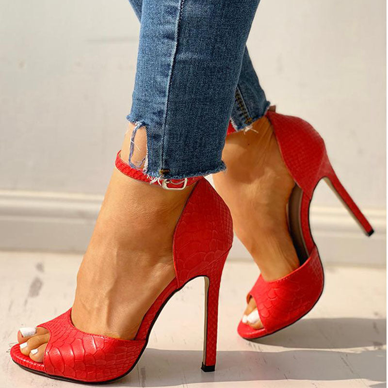 Chic Peep Toe Heels by Greta 