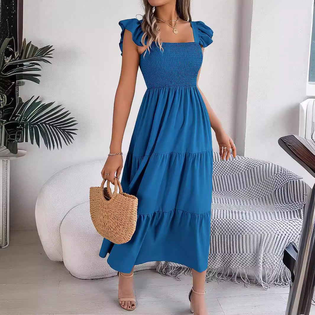 Elegant Greta  Sleeveless Midi Summer Dress