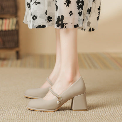 Elegant Chunky Heel High Heels by Greta 