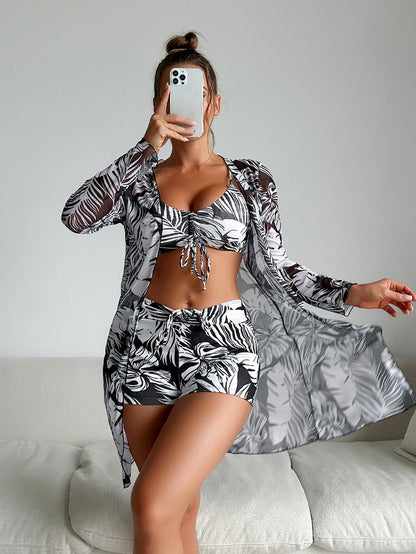 Vibrant Print Greta  Three-Piece Bikini Set