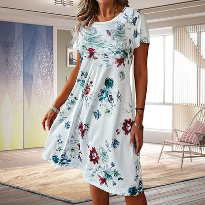Floral Print Greta  Summer A-Line Dress