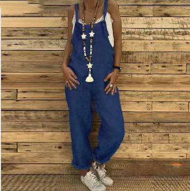 Relaxed Cotton Linen Jumpsuit by Greta 
