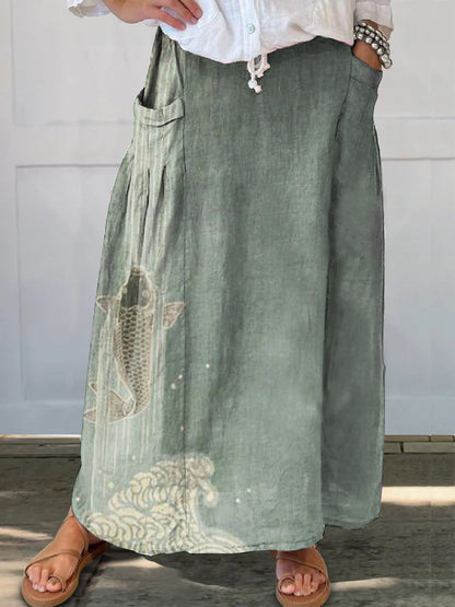 Retro Floral Greta  Everyday Pocket Skirt