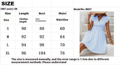 Chic Striped Greta  V-Neck Waist Dress
