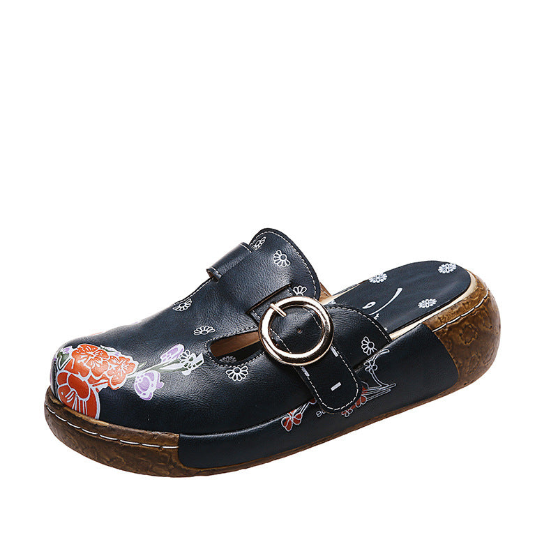 Boho Floral Greta  Platform Clogs Sandals