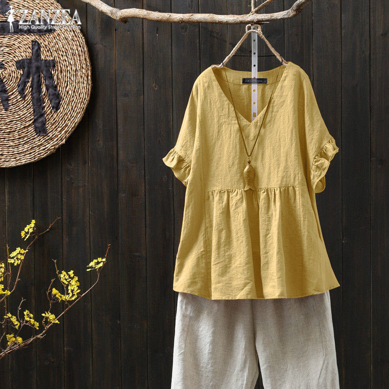 Ruffled Cotton Plus Top Greta  Pinterest-Inspired