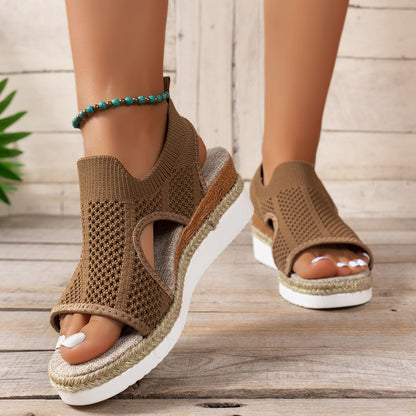 Chic Woven Wedge Sandals by Greta 